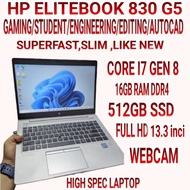 LAPTOP HIGH SPEC,HP ELITEBOOK 830 G5,16GB RAM,SSD LIKE NEW