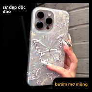 Ốp lưng điện thoại DAIMANG cho iPhone 14 Pro Max 15 sao bướm kim loại chống trượt