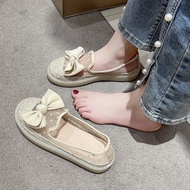 2 Colors Women's Shoes Loafers Thick-Soled Breathable Mesh Flat Shoes Spring Summer Peas Shoes 1T1A