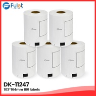 DK-11247 103 X 164mm X 180 Labels Large Shipping Label Tape Compatible for Brother Printer 5 rolls