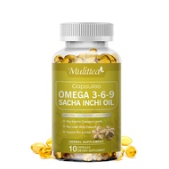 Mulittea Sacha Inchi Oil softgels1000mg Rich Source of Omega 3 6 and 9 Essential Fatty Acids Much He