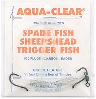 Aqua-Clear, Spade Fish Snelled Hooks, Size 1 Ultrapoint Black Hooks, Dual T-Standoffs, 30 lb / 13.6