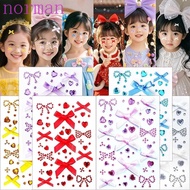 NORMAN 3D Rhinestone Sticker, Waterproof Sparkling Face Gem Sticker, Safe Y2K Self-adhesive Bowknot 