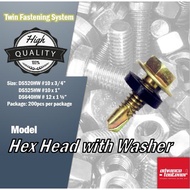 Twin Fastening System TF DS520-HW DS525-HW DS640-HW Hex Head with Washer (200pcs per Package)