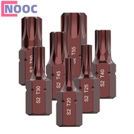 【NOOC】T20/25/30/40/45/50/55 Electric Screwdriver Bits Hex Shank Batch Head Bits Tools