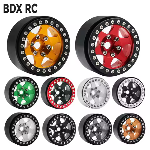 Metal 6 Spokes 1.9 Inch Beadlock Wheel Hub Rim for 1/10 RC Crawler Axial RBX10 SCX10 90046 Capra 1.9