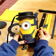 (BUY 1 GET 1 FREE) Set of self-stitched materials, handmade leather bags with cute Minion shapes - M