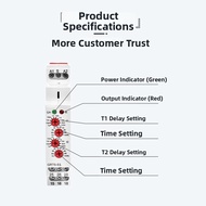 [HAPY]GRT8-S1 Min Asymmetrical Cycle Timer On/Off Repeat Cycle Time Relay 0.1S-999H
