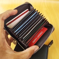 ✕♂ Imported Leather Folding Zipper Sleeping Card Wallet For Men Women