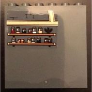 Brick2cube Part-Panel 1 x 6 x 5 with Bat Jars and Books on Shelves Pattern (Sticker)-Set 71043-59349