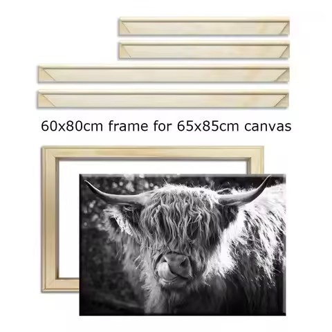60x80cm Wood Frame For 65x85cm Canvas Oil Painting Picture Nature DIY Frame For Diamond Painting Pic
