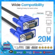 20M Male to Male VGA Cable 20 Meter/ 2000CM High Quality/ - SILVER 