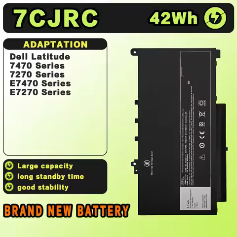SAT 7CJRC New Laptop Batteries Replacement For DELL Latitude E7270 E7470 11.4V-42Wh-3684mAh