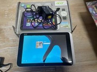 故障平板電腦Acer Iconia W3-810！ 內容物如照片所示狀況！  可充電開機！面板破裂、開機鎖密碼？