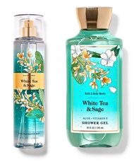 ☘🌊🌻🌷Bath &amp; Body Works กลิ่น White Tea &amp; Sage  กลิ่นหอมแนว Aromatherapy หอมผ่อนคลาย Relax สดชื่นแนว Unisex ใช้ได้ทั้งชายหญิง แท้ 100% USA