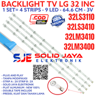 LAMPU BACKLIGHT TV LG 32 INC 32LS3400 32LS3110 32LS3410 32LM3400 32LM 32LS 3400 3110 3410 3400 LAMPU BL 9K 3V BL 32 INCH IN 32INC 32IN 32INCH 9 KANCING LAMPU LED 3 VOLT 3V 4 STRIP BATANG LAMPU LG ORIGINAL ORI ASLI