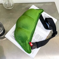 2025 Girls Bags Large Capacity Soft Cute Plush Shoulder Bag Student Cute Edamame Bag Chest Bag Pea B