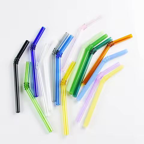 4PCS/sets 15cm Reusable Glass Straws With Brushes Heat Resistant Straw Cocktails Bar Accessories Fro