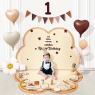 Korean Style Baby's First Birthday Decoration Background Wall Catch Week Props Full Set Simple Famil