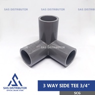 3 Way Side Tee 3/4" inch SCG / Tee 3 Cabang 3/4" AW / 3 Way Tee 3/4" PVC / Tee Elbow 3 Way 90° 3/4"