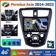 (4G SIM+Coling Fan) for Perodua Axia 2014-2022 Car Android Player with 360 Camera 2din 9in 8Core 8+1