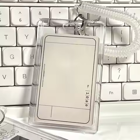 1Style School Card Access Card Holder Acrylic Transparent Protective Sleeve ID Card Bus Meal Worker