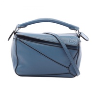 【二手】 LOEWE Puzzle Bag 迷你藍色皮革女士手提包