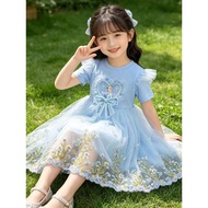 Princess Elsa Girls Summer Dress Elsa Smoothie Elsa Dress Children Birthday New Style Elsa Summer Ne