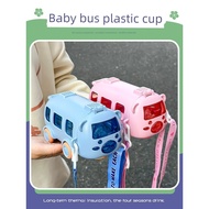 kids water bottle Children’s New Summer Baby Bus Water Bottle, Little Car Straw Cup, Boys’ Kindergar