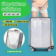 Bọc vali nhựa PVC dày dặn, chống xước, chống nước, chống trầy, vỏ bọc vali trong suốt viền đen