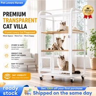 Large Cat Villa Cat Cage Sangkar Kucing Solid Wood Cat House Transparent Cat Villa Vila Kucing 猫别墅