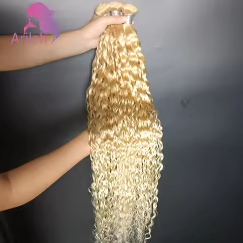 1/2/3PCS 613 Blonde Bundles Human Hair Water Wave 10-30 inch 100% Unprocessed Virgin Human Hair Exte