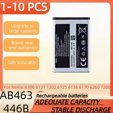 3.7V 800mAh AB463446B Rechargeable Battery Suitable for Nokia 6300 6131 1202 6125 6136 6170 6260 720