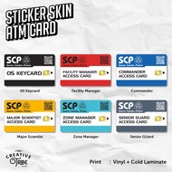 SCP Access - Sticker Skin Card - Vinyl ATM Debit Credit Etoll Secure Contain Protect