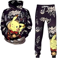 Anime Hoodie Sweatpants Set 3D Printing Merch Sweatshirts Pullover Clothes Tracksuit Gifts for Kids Boys Girls Youth
