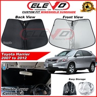 ELEVO Toyota Harrier 2007  Windshield Windscreen Front Mirror Windows Custom Fit Sunshade (Double La