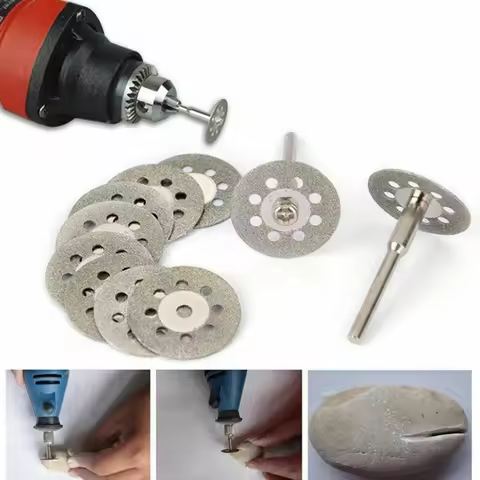 Diamond Cutting Disc Wheels Circular Saw Blade CutOff Rotary Tool Disk Mini Drill Mandrel Wood Stone