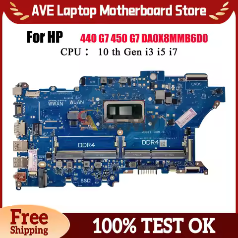 DA0X8MMB6D0 Laptop Motherboard For HP ProBook 440 G7 450 G7 With i3 i5 i7 10th Gen CPU L78085-601 L7