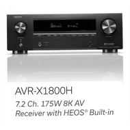 DENON AVR-X1800H 7.2 Ch. 175W 8K AV Receiver with HEOS® Built-in Dolby Atmos / Dolby Atmos Height (N