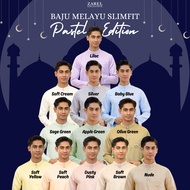 BAJU MELAYU SLIMFIT - PASTEL - Yellow/Dusty Pink/Soft Peach/Cream/Sage Green/Lilac/Baby Blue