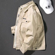 ✨Ready Stock✨ jaket jeans lelaki denim coat khaki denim jacket men's high-end jacket handsome young 