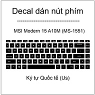 Key button Decal for MSI Modern 15 A10M (MS-1551)