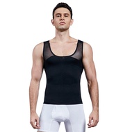 สต๊อกพร้อมส่ง) Mens Slimming Body Shaper Vest Chest Compression Shirt Abs Abdomen Slim Tank Top Unde
