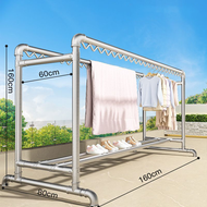 Jemuran Baju Stainless Kuat Besar Jemuran Baju Besi Gantungan Baju Berdiri Besar 220*80*160cm