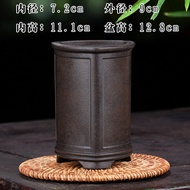 Miniature Purple Clay Square Pot Succulent Plant Bonsai Landscape Miniature Yellow Elm Stone Orchid