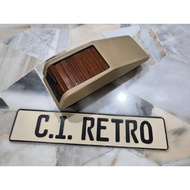 W124 C124 300CE BEIGE CENTER CONSOLE PULLEY CUBBY BOX STORAGE ZEBRANO WOOD MERCEDES BENZ