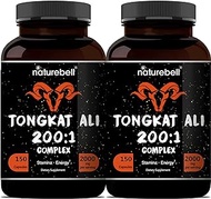 2 Pack of Tongkat Ali 200:1 as Long Jack Extract (Eurycoma Longifolia), 1000mg Per Serving, 120 Capsules, Supports Energy, Stamina and Immune System for Men and Women, Indonesia Origin, Non-GMO
