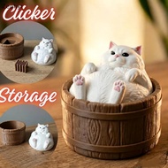 Zephyr Kawaii Fat Cat Bathtub 3D Printed Stress Relief Toy Funny Fidget Desk Ornament for Office Use