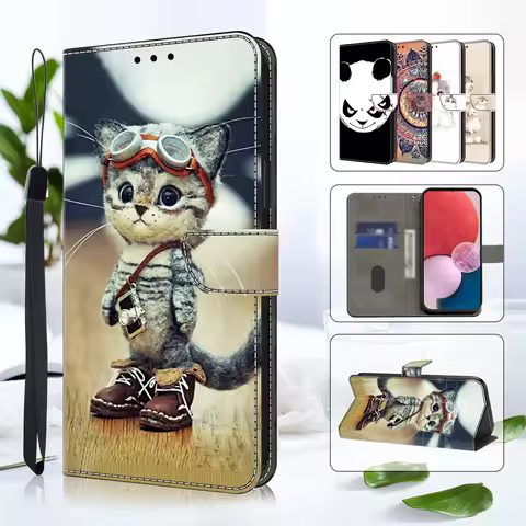 3D Magnetic Flip Leather Wallet Case For Samsung Galaxy S26 S25 S24 S23 S22 S21 S20 S10 S10e S9 S8 P