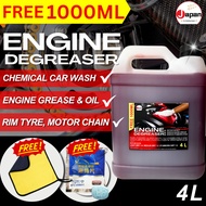 Engine Degreaser Chemical 4L (FREE 2000ML) Alkaline Degreaser Rim Wash Chain Cleaner Bike Cleaner Oi